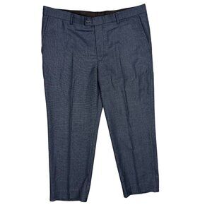 Mens Dress Pants 130s Mink Cashmere Wool Trousers Nailhead Blue 40x27